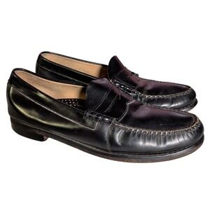 GH Bass Weejuns Penny Loafers Mens Size 10.5 3E EEE Shoes Black Patent Leather